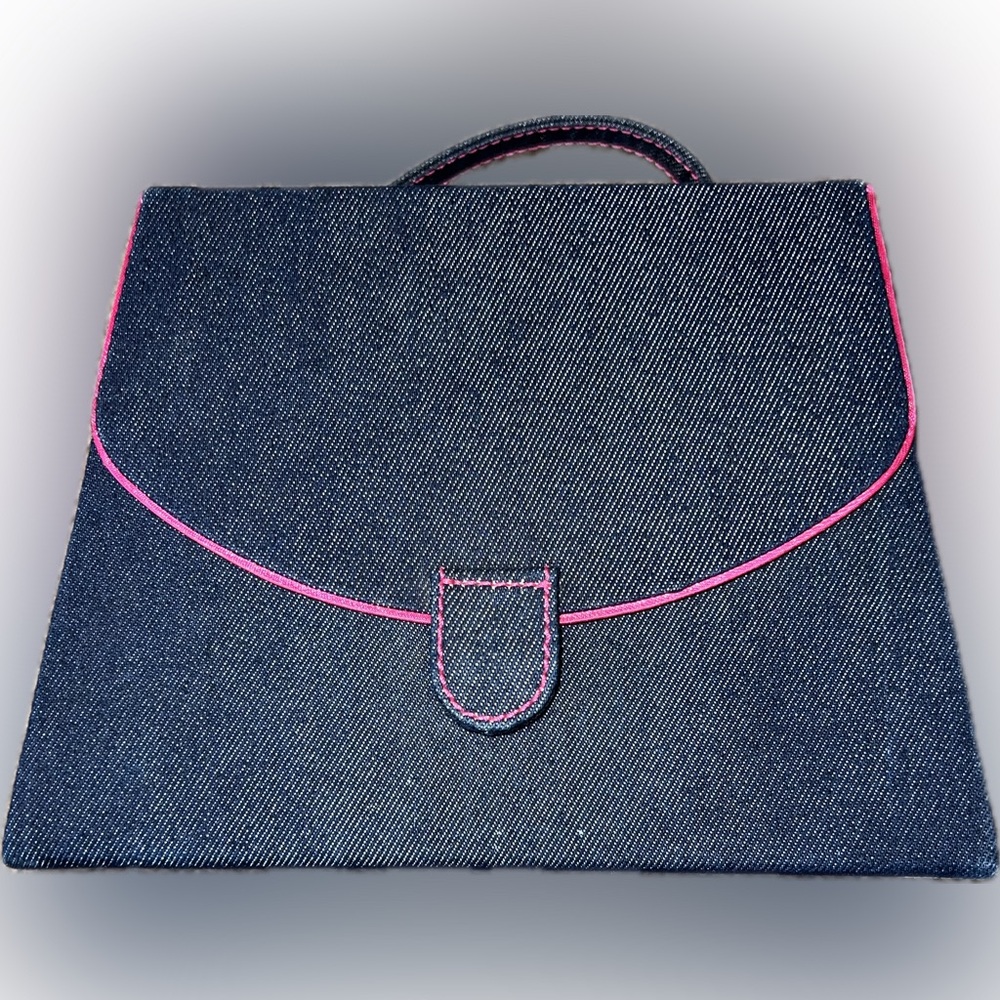 ❌Victoria's Secret Jewelry Box Denim Purse Shaped Organizer Travel Jewelry Case - Picture 4 of 8